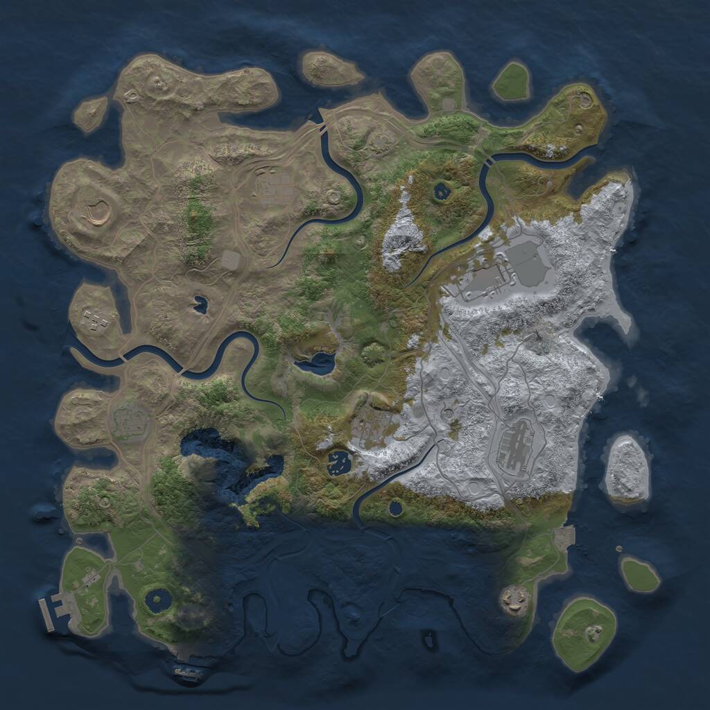 Rust Map: Procedural Map, Size: 4250, Seed: 74282869, 14 Monuments