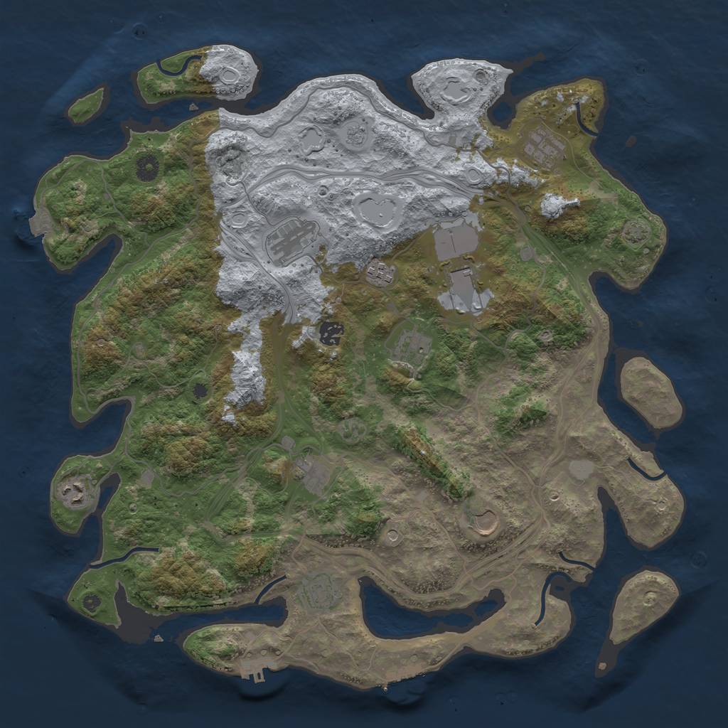 Rust Map: Procedural Map, Size: 4300, Seed: 92367026, 18 Monuments