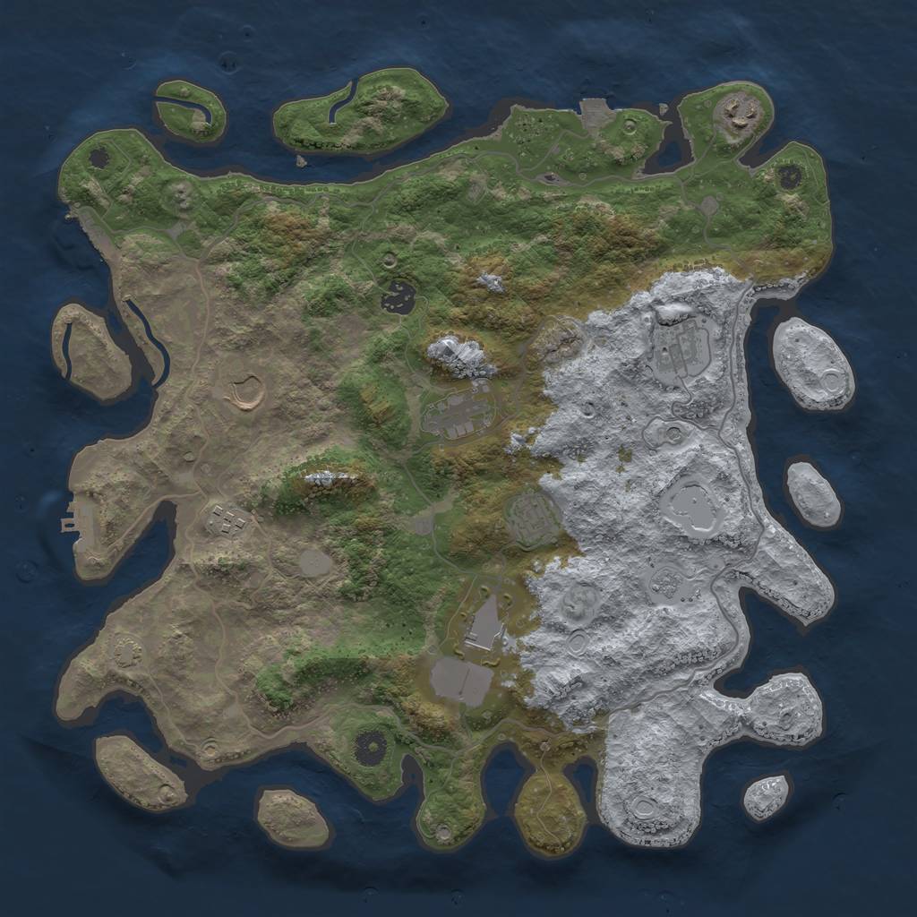 Rust Map: Procedural Map, Size: 4000, Seed: 1733256325, 16 Monuments