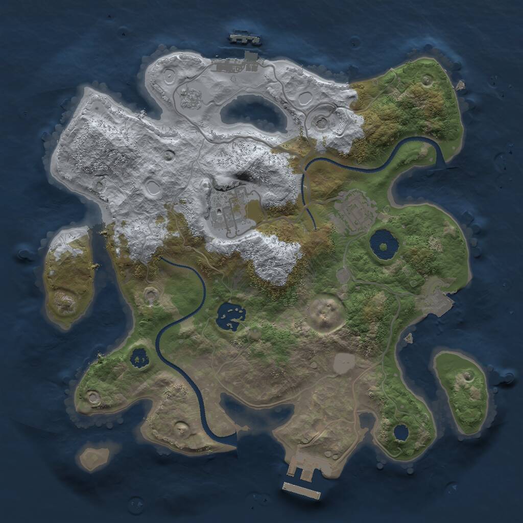 Rust Map: Procedural Map, Size: 2750, Seed: 462139995, 8 Monuments