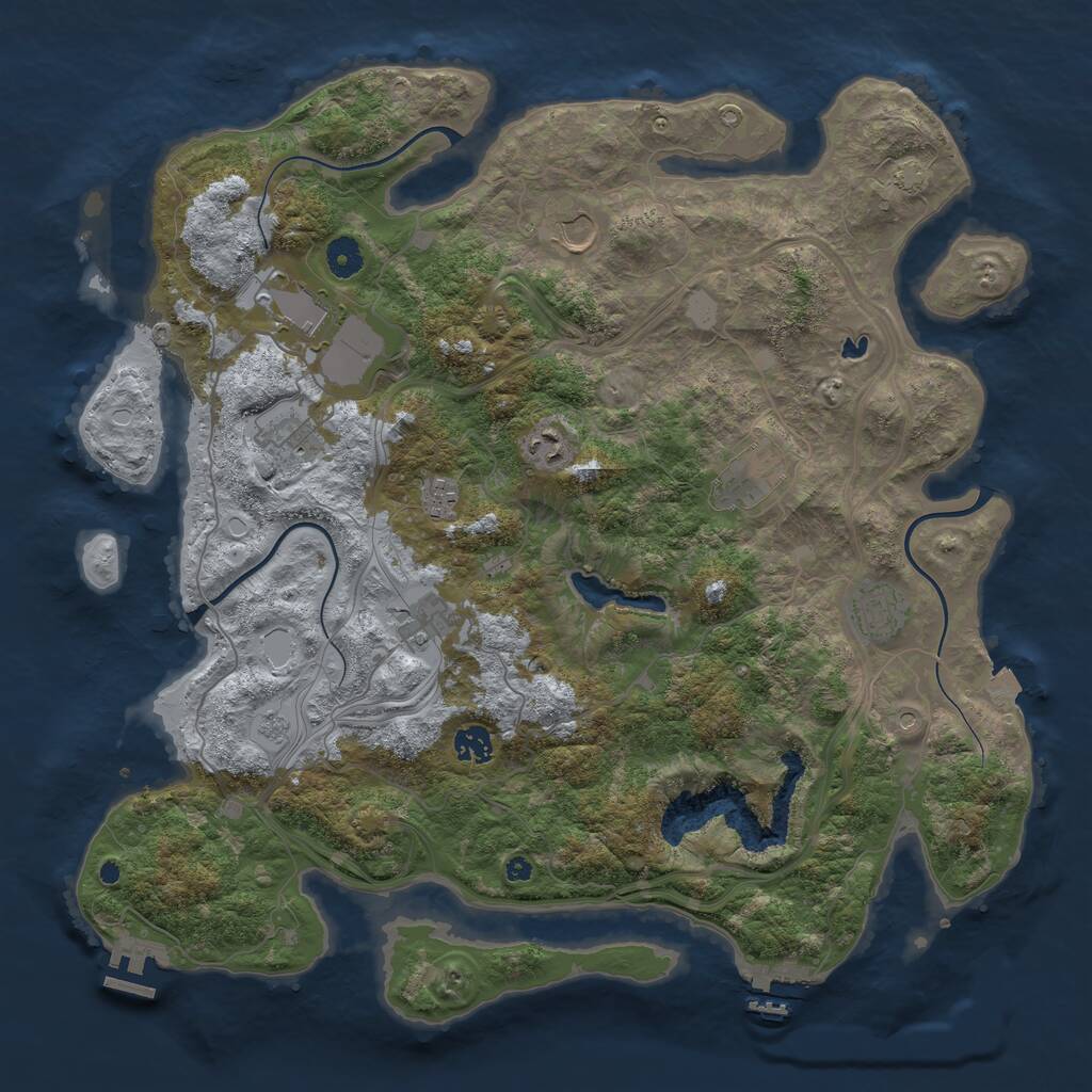 Rust Map: Procedural Map, Size: 4250, Seed: 848568680, 15 Monuments