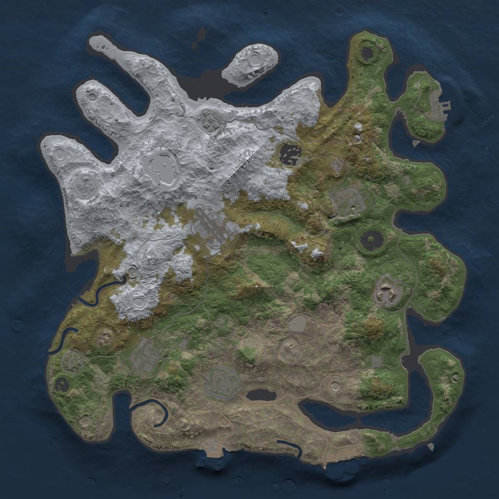 Rust Map: Procedural Map, Size: 3450, Seed: 67022212, 15 Monuments