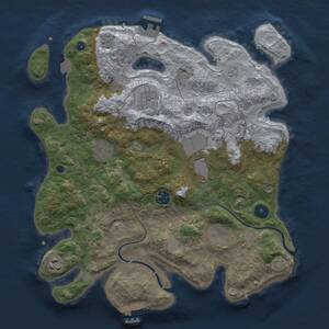 Thumbnail Rust Map: Procedural Map, Size: 3500, Seed: 238428567, 14 Monuments