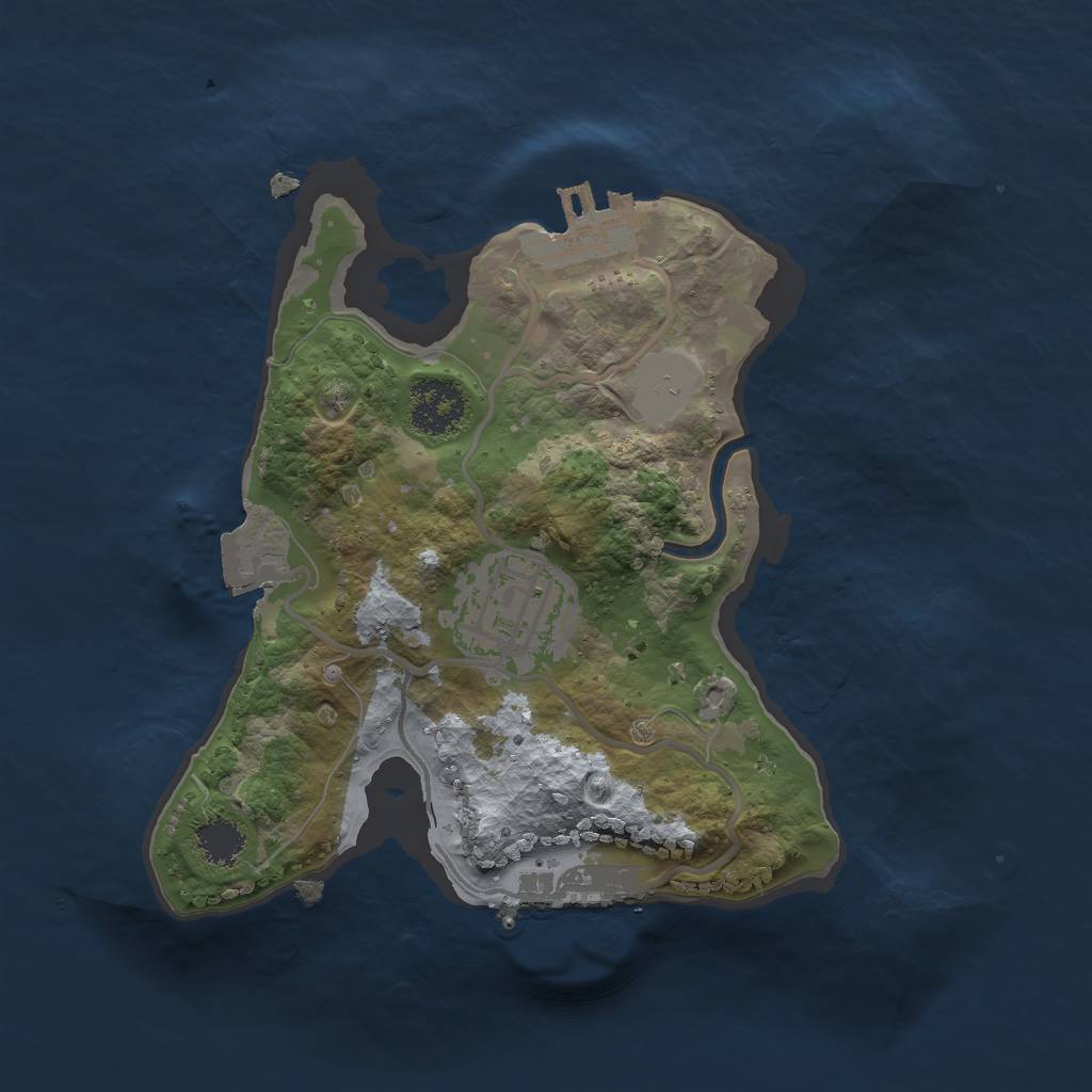 Rust Map: Procedural Map, Size: 2000, Seed: 21113344, 6 Monuments