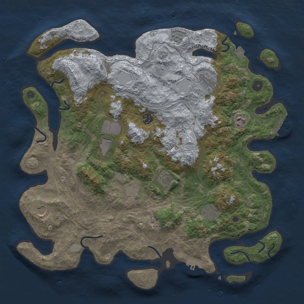 Rust Map: Procedural Map, Size: 4250, Seed: 233104999, 17 Monuments