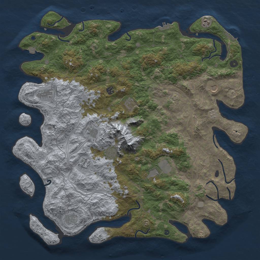 Rust Map: Procedural Map, Size: 5000, Seed: 311424137, 19 Monuments