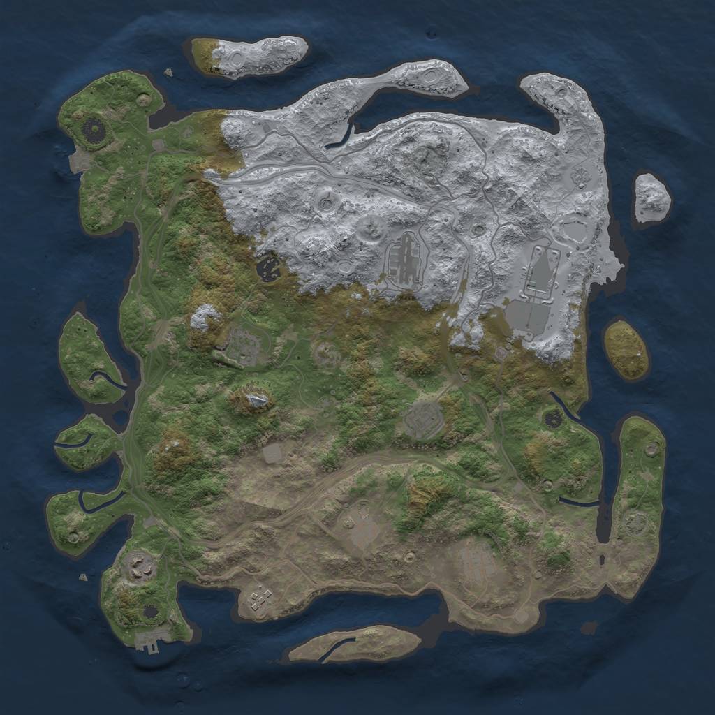 Rust Map: Procedural Map, Size: 4300, Seed: 30015414, 16 Monuments
