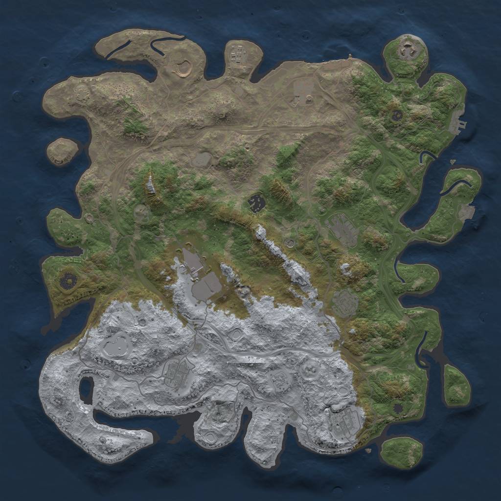 Rust Map: Procedural Map, Size: 4400, Seed: 85664061, 18 Monuments