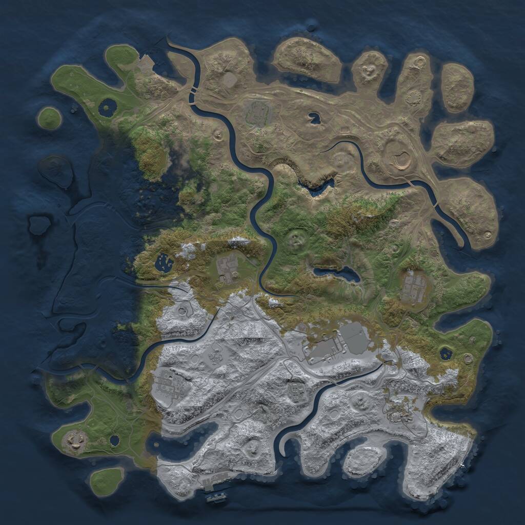 Rust Map: Procedural Map, Size: 4300, Seed: 31273264, 16 Monuments