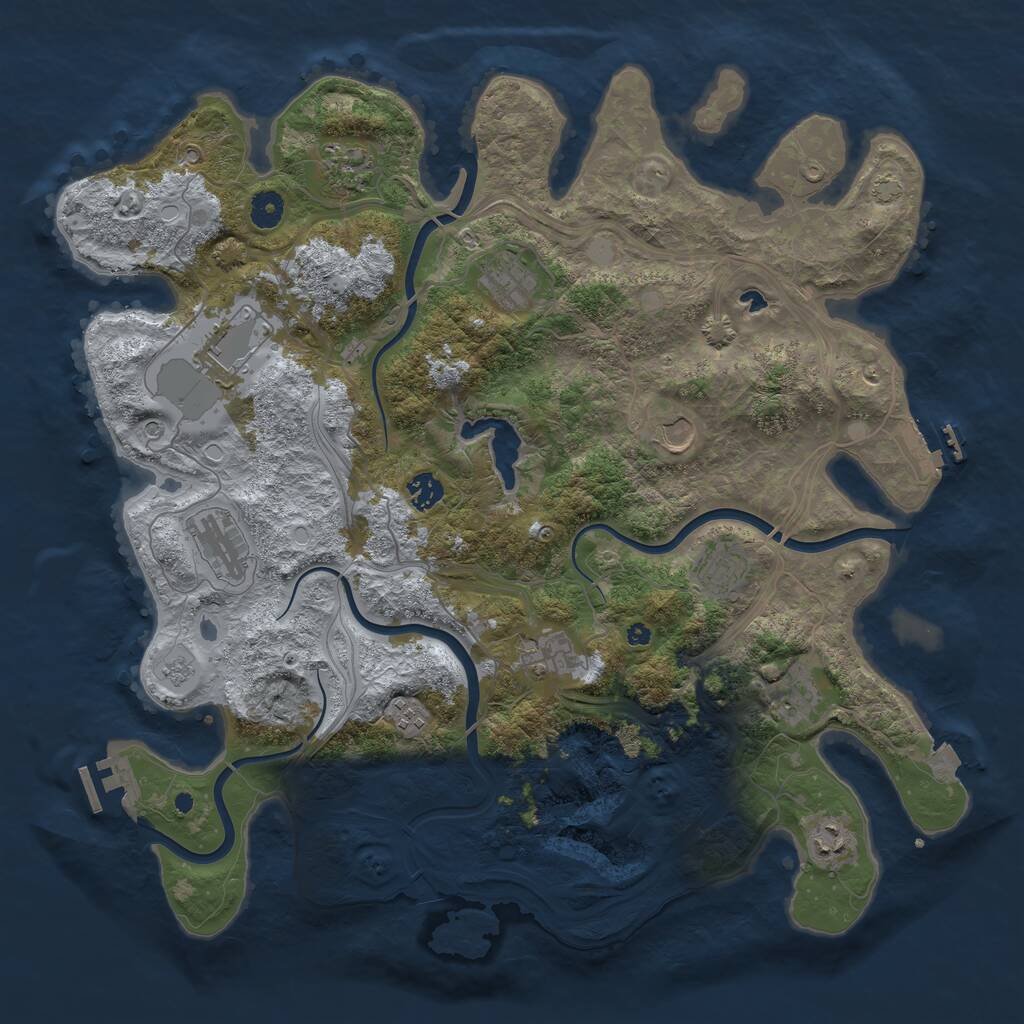 Rust Map: Procedural Map, Size: 4300, Seed: 54971000, 17 Monuments