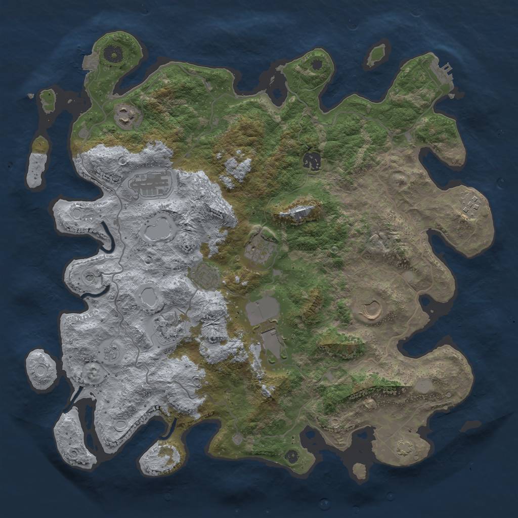 Rust Map: Procedural Map, Size: 4100, Seed: 73338960, 16 Monuments
