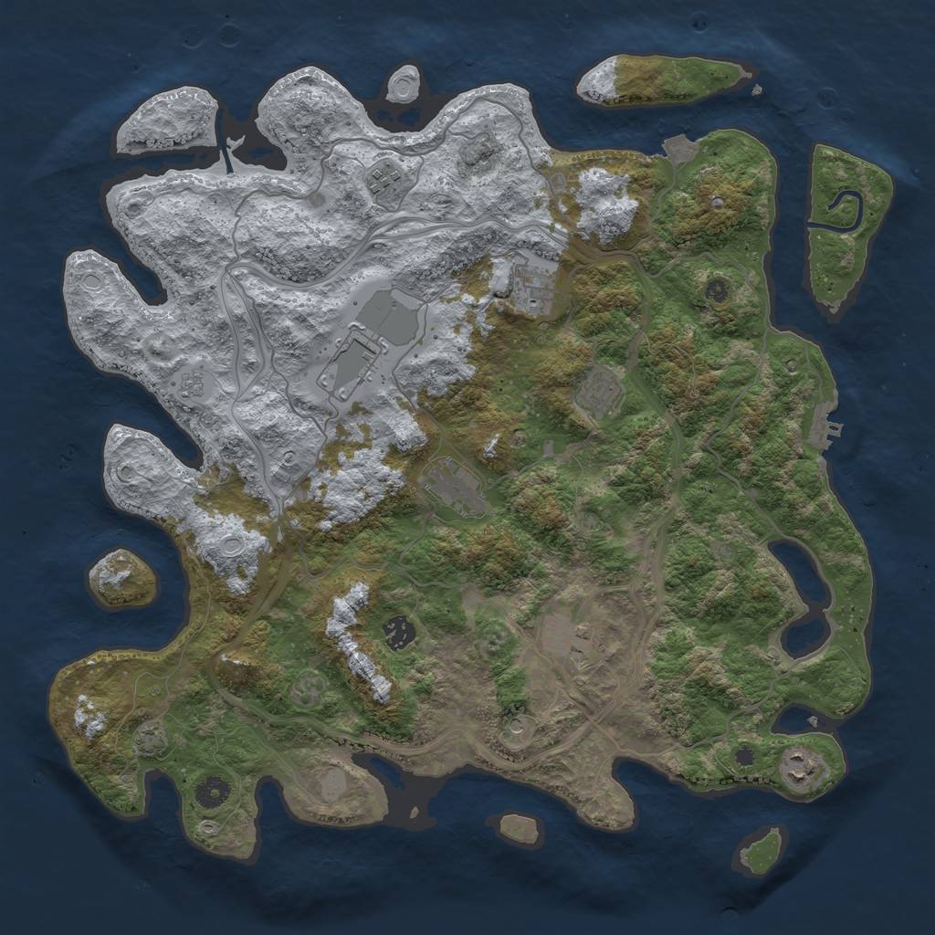 Rust Map: Procedural Map, Size: 4250, Seed: 25828849, 15 Monuments