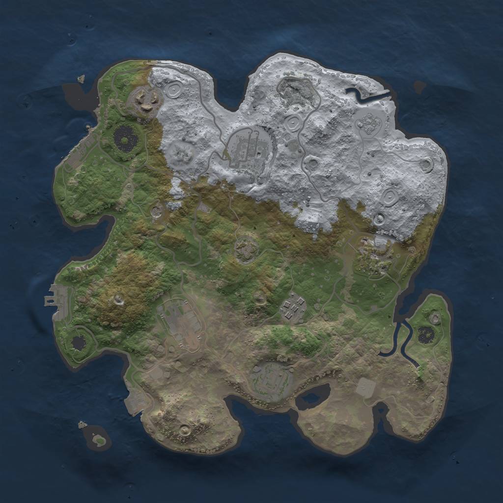 Rust Map: Procedural Map, Size: 3000, Seed: 117629815, 14 Monuments