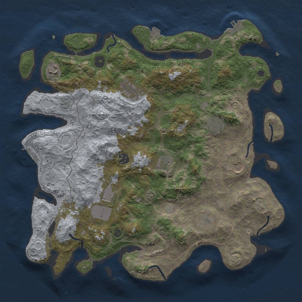 Rust Map: Procedural Map, Size: 4000, Seed: 93712384, 17 Monuments