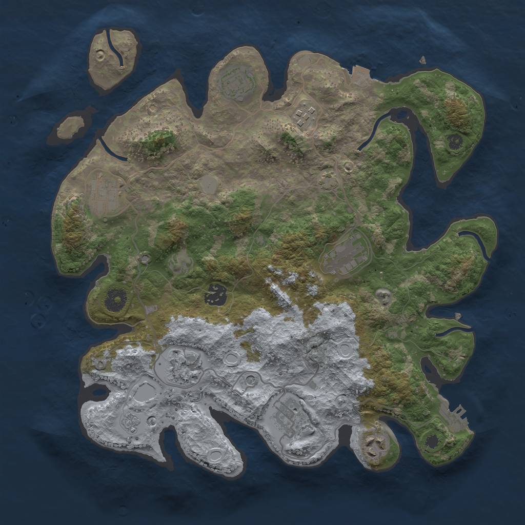 Rust Map: Procedural Map, Size: 3450, Seed: 89497699, 15 Monuments