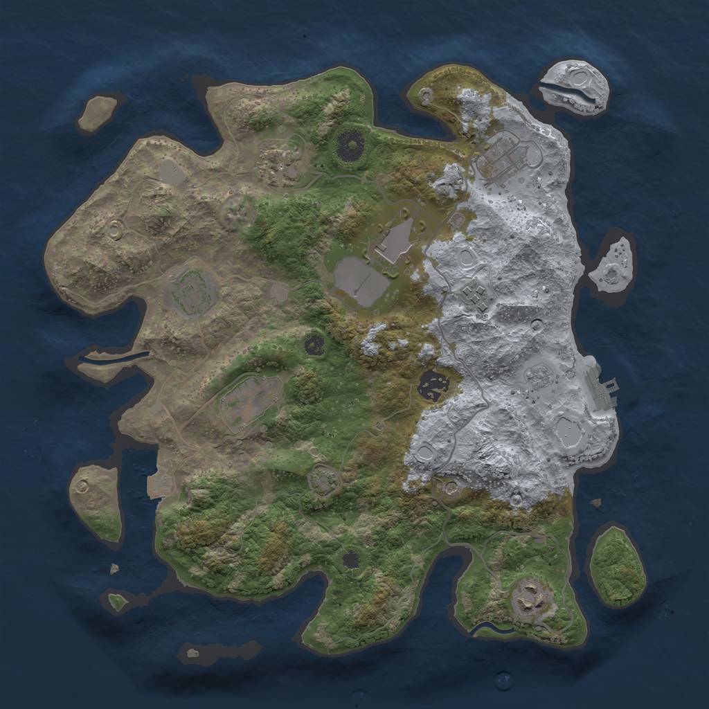 Rust Map: Procedural Map, Size: 3500, Seed: 63393238, 15 Monuments