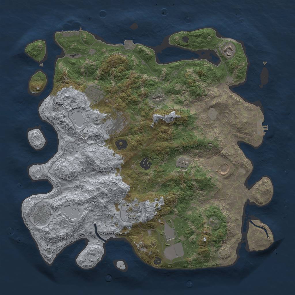 Rust Map: Procedural Map, Size: 3900, Seed: 87575528, 17 Monuments