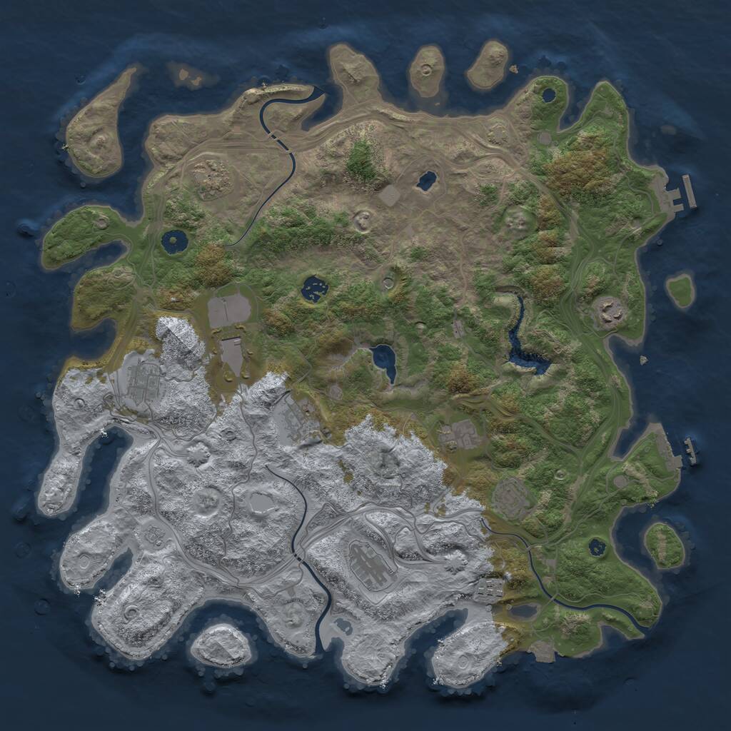 Rust Map: Procedural Map, Size: 4400, Seed: 82444541, 16 Monuments