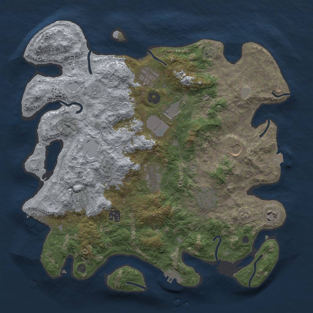 Rust Map: Procedural Map, Size: 3750, Seed: 41195961, 17 Monuments