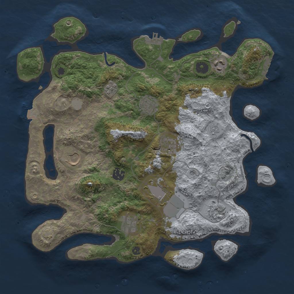 Rust Map: Procedural Map, Size: 3550, Seed: 95867017, 17 Monuments