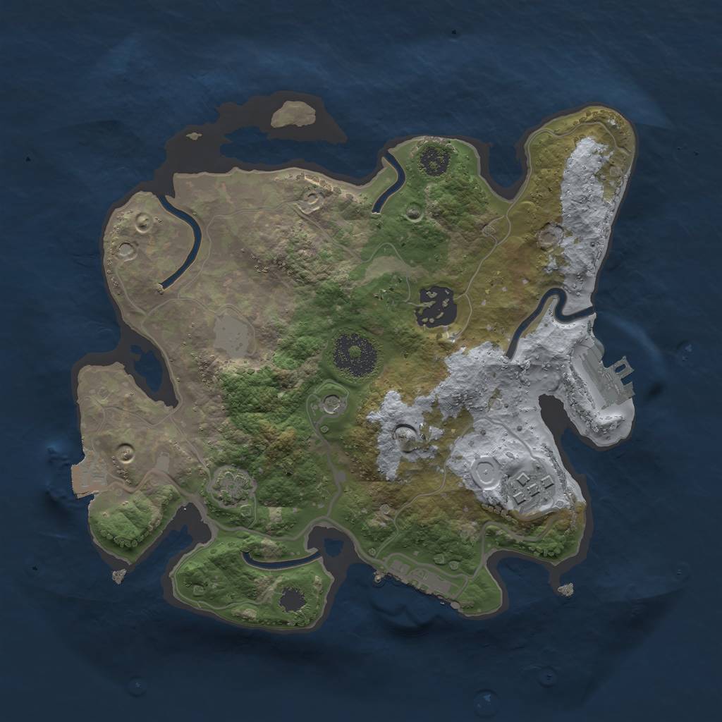 Rust Map: Procedural Map, Size: 2500, Seed: 98, 9 Monuments