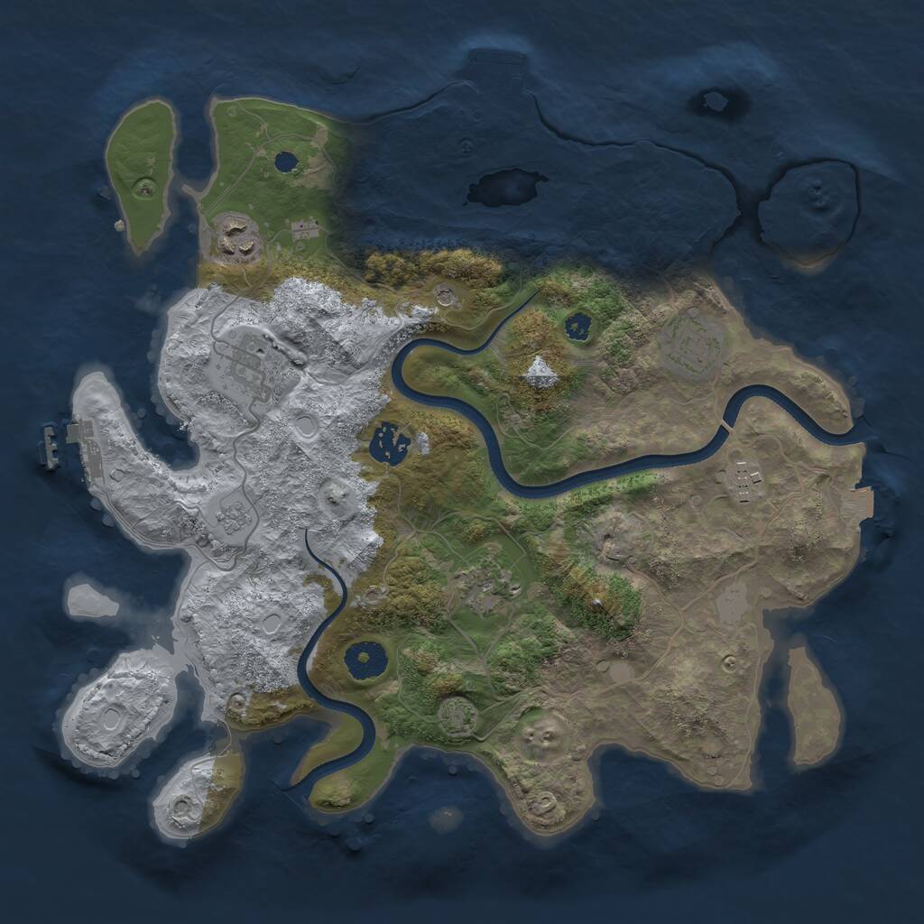 Rust Map: Procedural Map, Size: 3450, Seed: 77539062, 12 Monuments