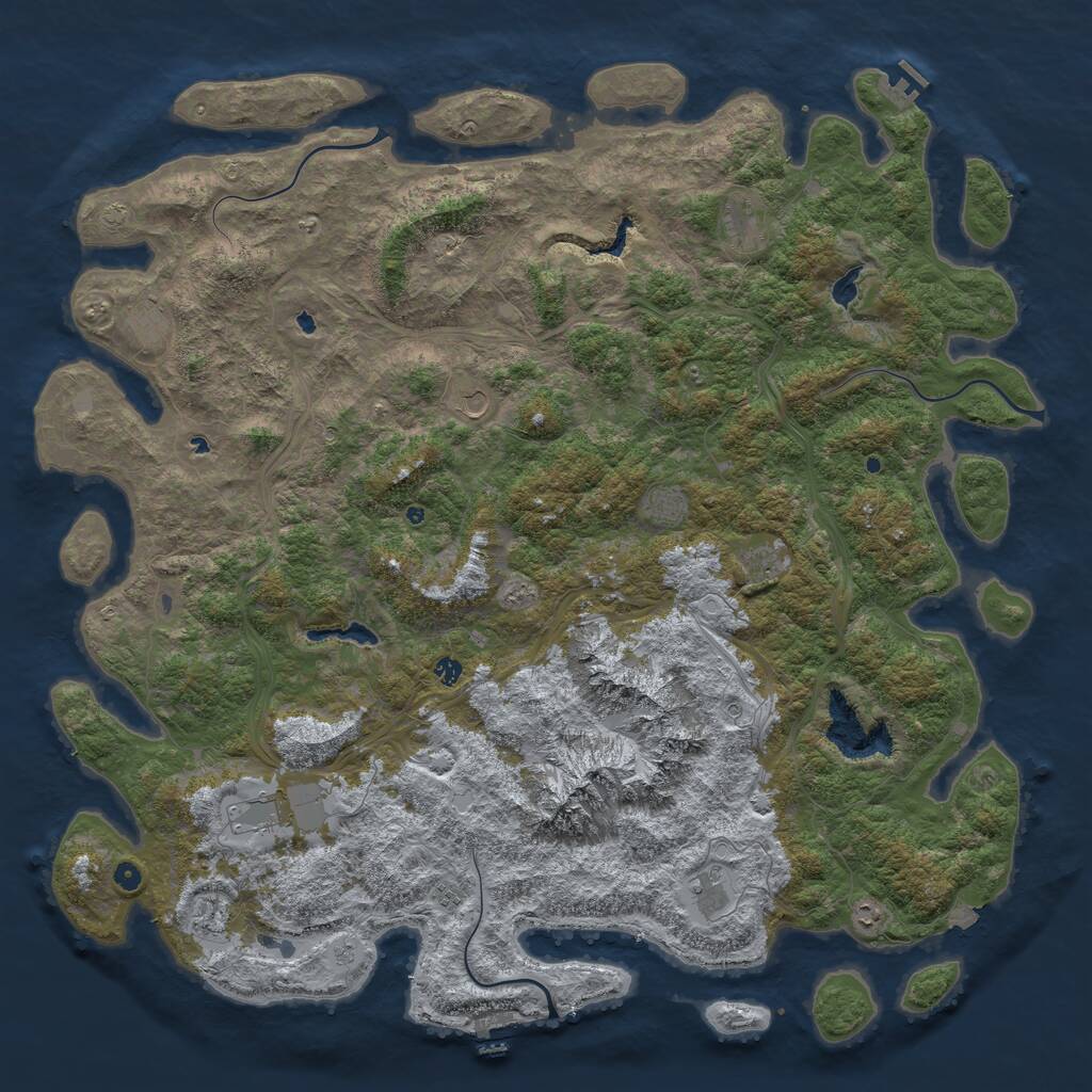 Rust Map: Procedural Map, Size: 6000, Seed: 1146778399, 17 Monuments