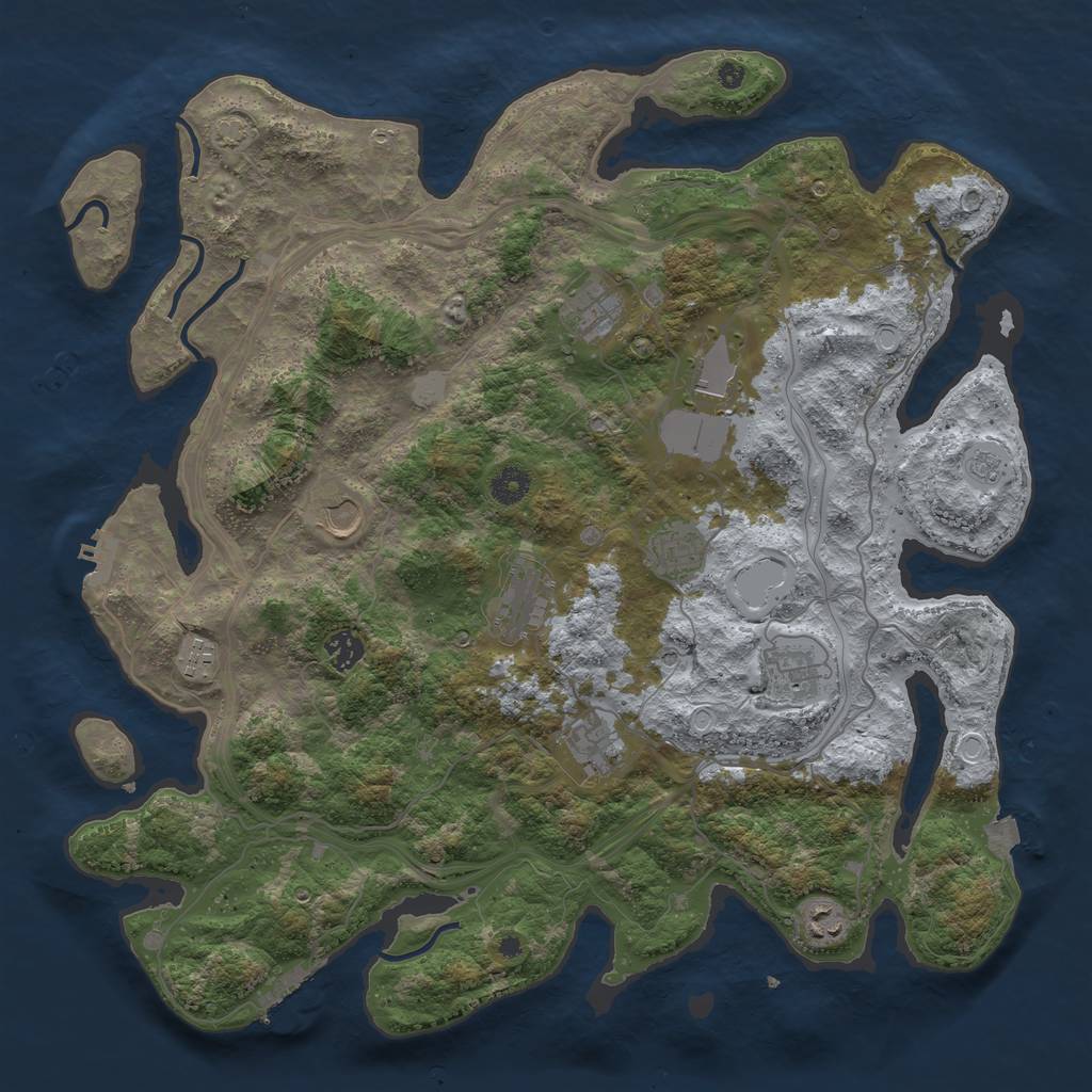 Rust Map: Procedural Map, Size: 4250, Seed: 93806915, 18 Monuments