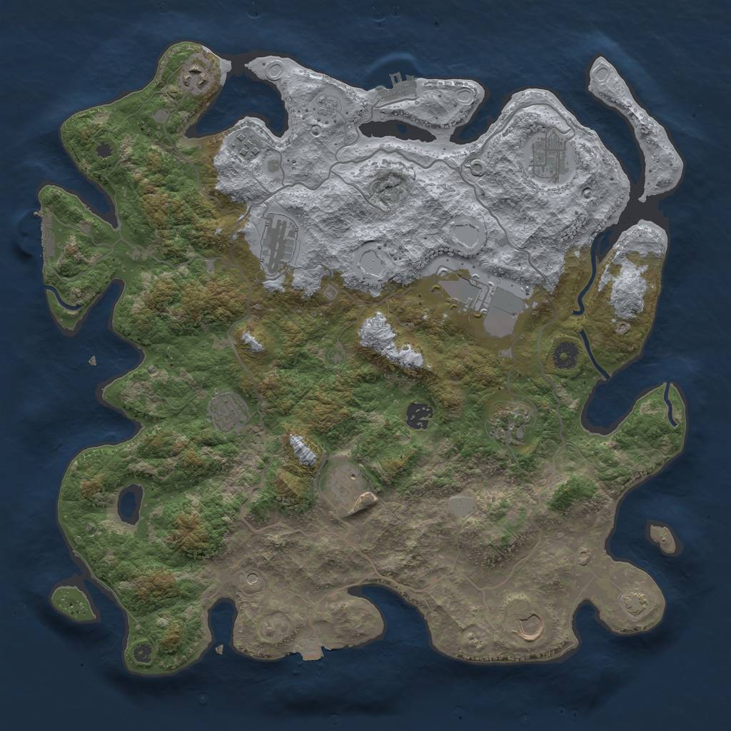 Rust Map: Procedural Map, Size: 4100, Seed: 11868901, 18 Monuments