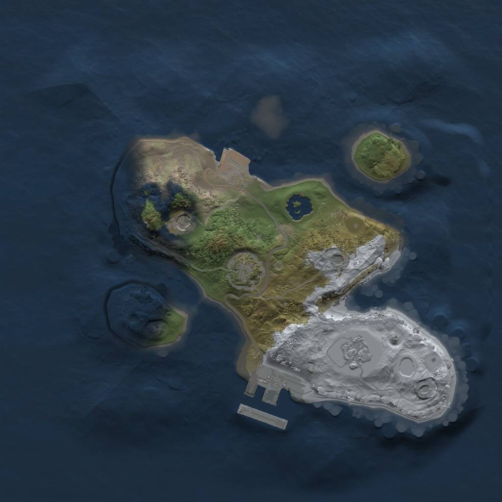 Rust Map: Procedural Map, Size: 2000, Seed: 182385201, 5 Monuments
