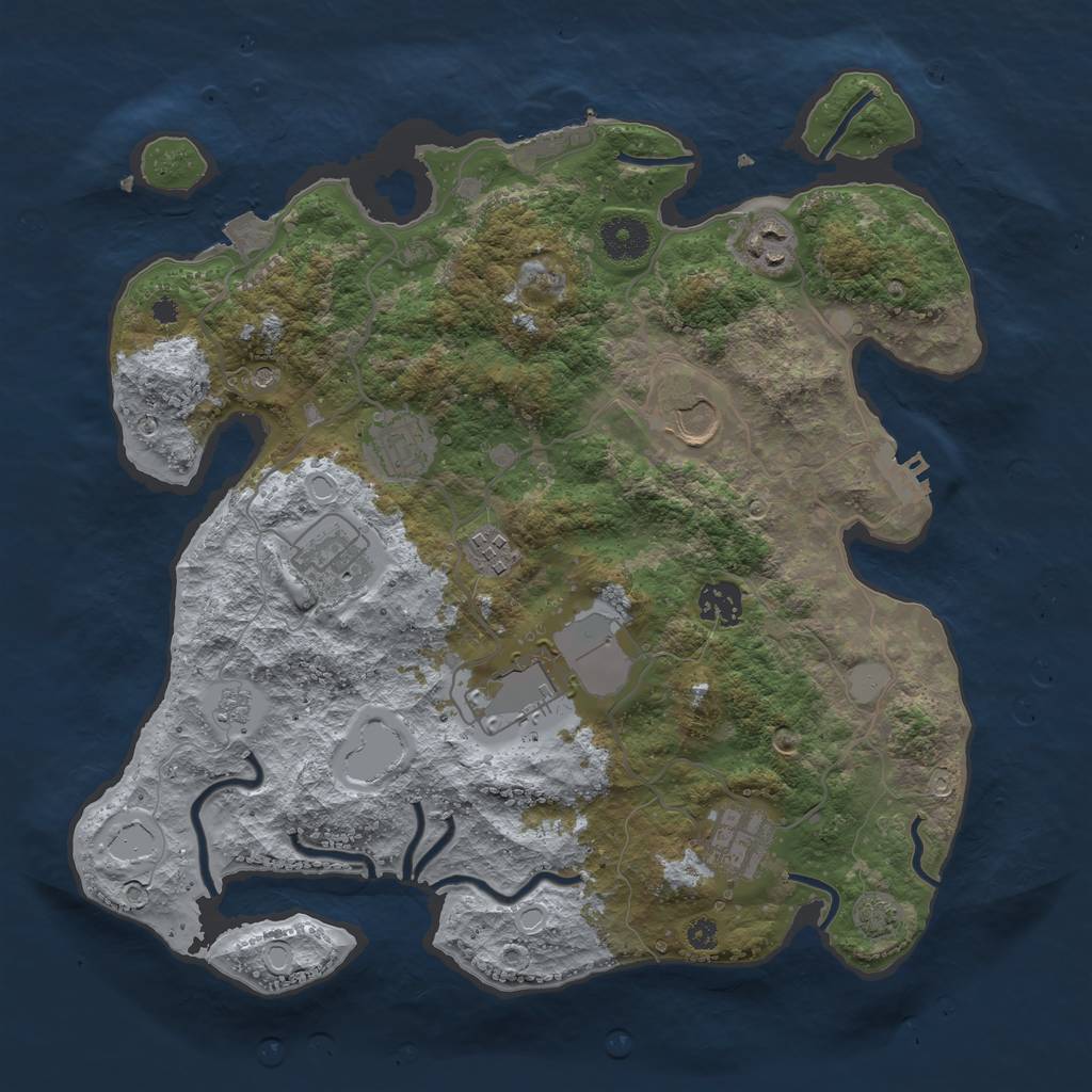 Rust Map: Procedural Map, Size: 3550, Seed: 95148909, 16 Monuments
