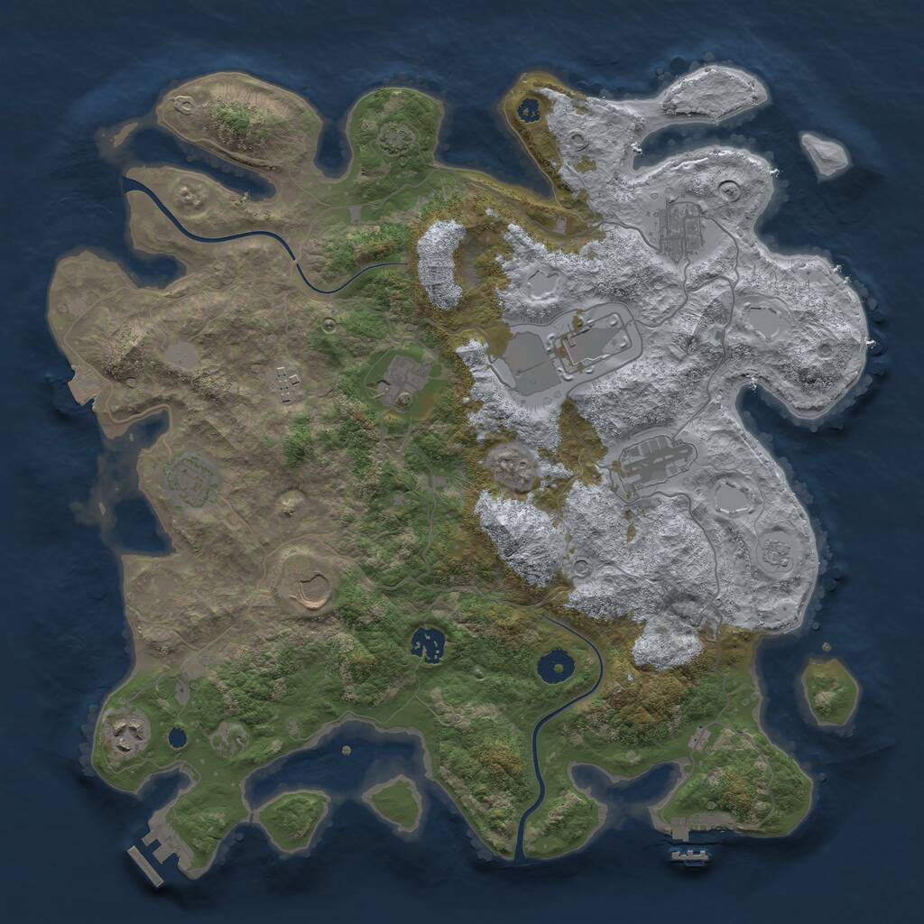 Rust Map: Procedural Map, Size: 3950, Seed: 50403908, 15 Monuments