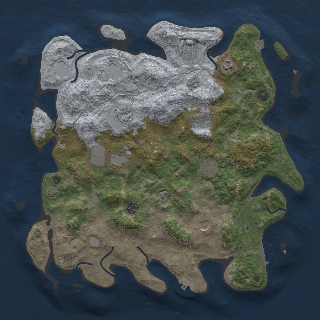 Rust Map: Procedural Map, Size: 4100, Seed: 90655146, 17 Monuments