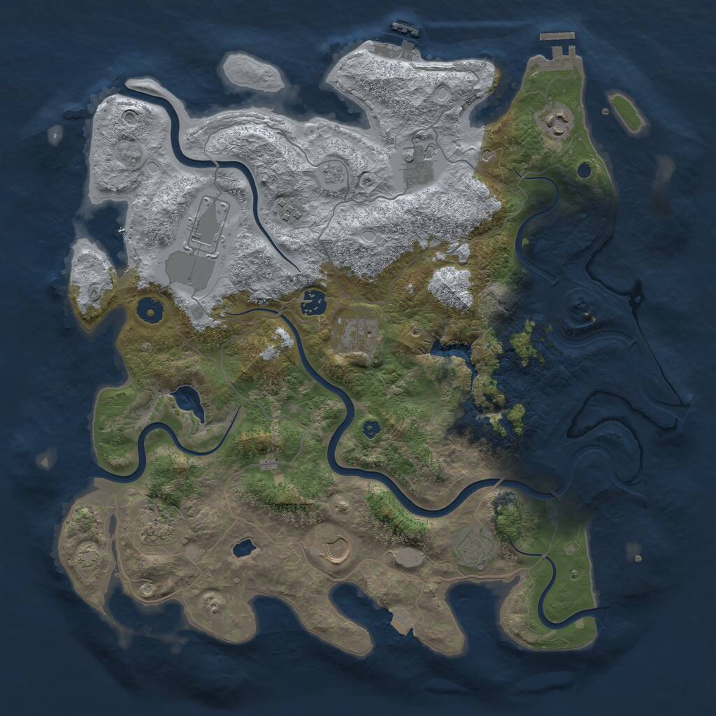 Rust Map: Procedural Map, Size: 4100, Seed: 90655146, 15 Monuments