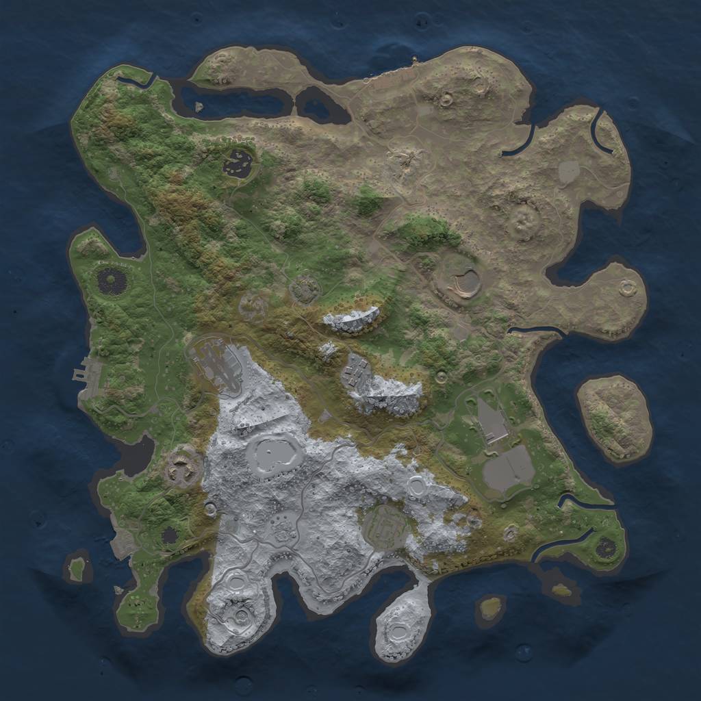 Rust Map: Procedural Map, Size: 3650, Seed: 63822091, 15 Monuments