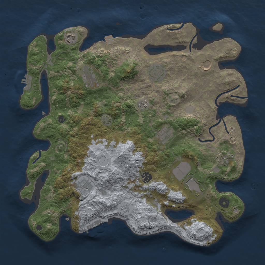 Rust Map: Procedural Map, Size: 3750, Seed: 89515832, 18 Monuments