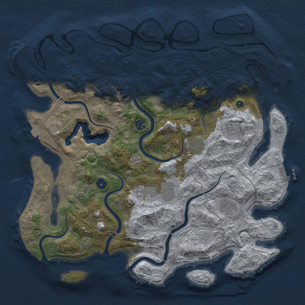 Rust Map: Procedural Map, Size: 4300, Seed: 32440615, 13 Monuments