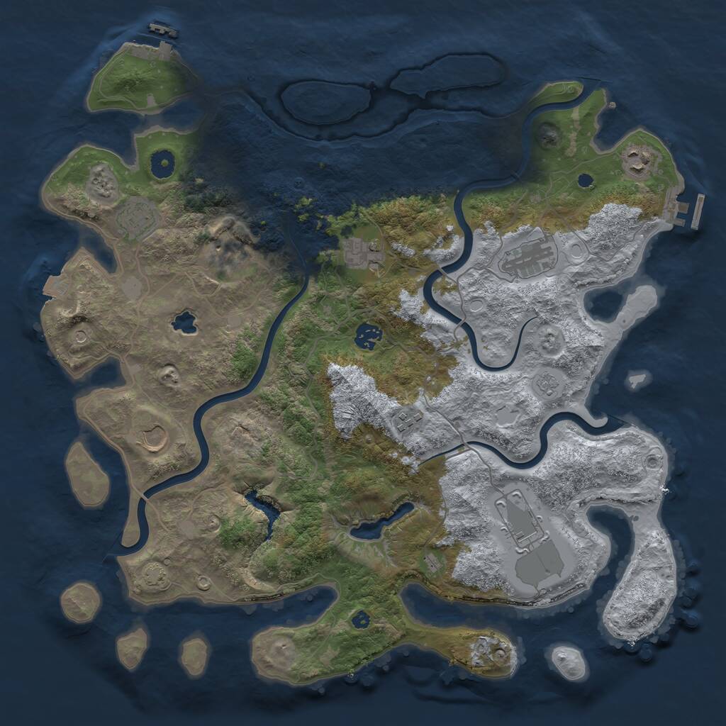 Rust Map: Procedural Map, Size: 4100, Seed: 53580238, 15 Monuments