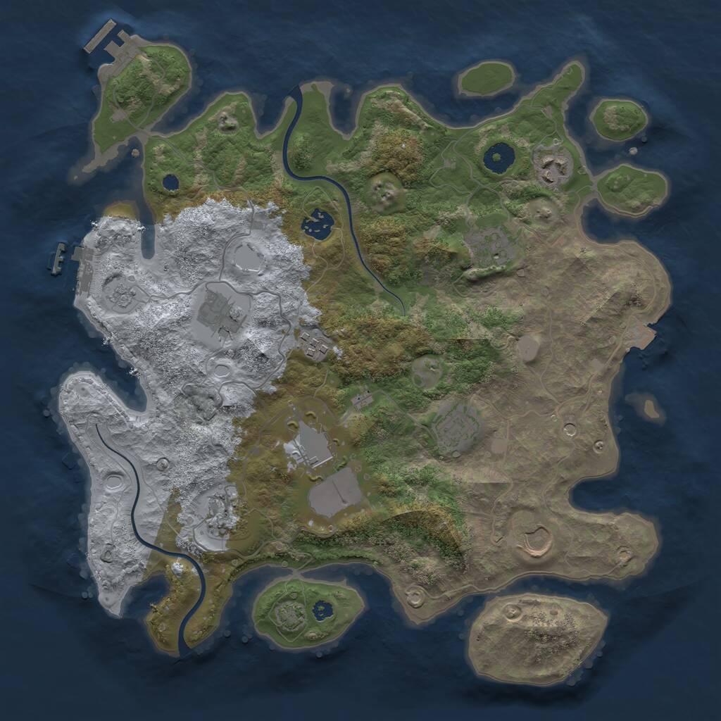 Rust Map: Procedural Map, Size: 3600, Seed: 63233228, 15 Monuments