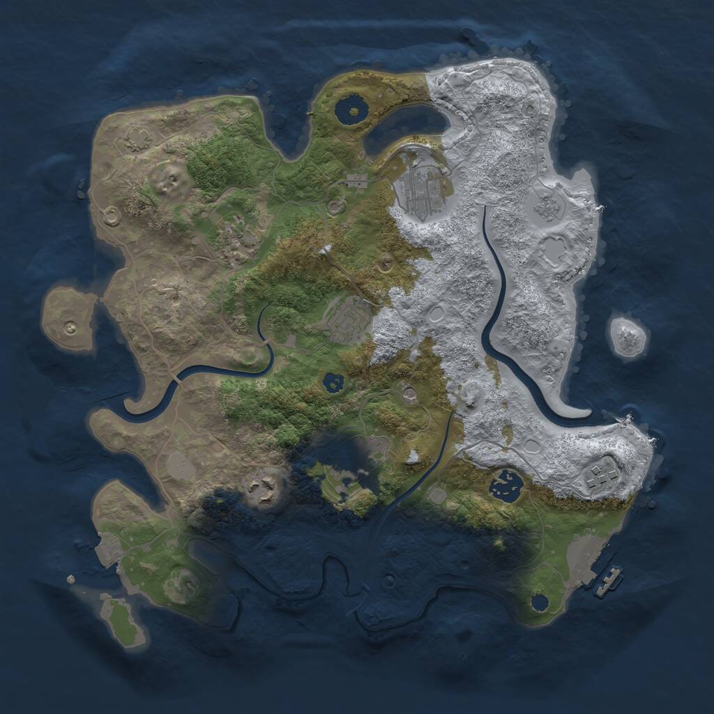Rust Map: Procedural Map, Size: 3400, Seed: 6375509, 12 Monuments