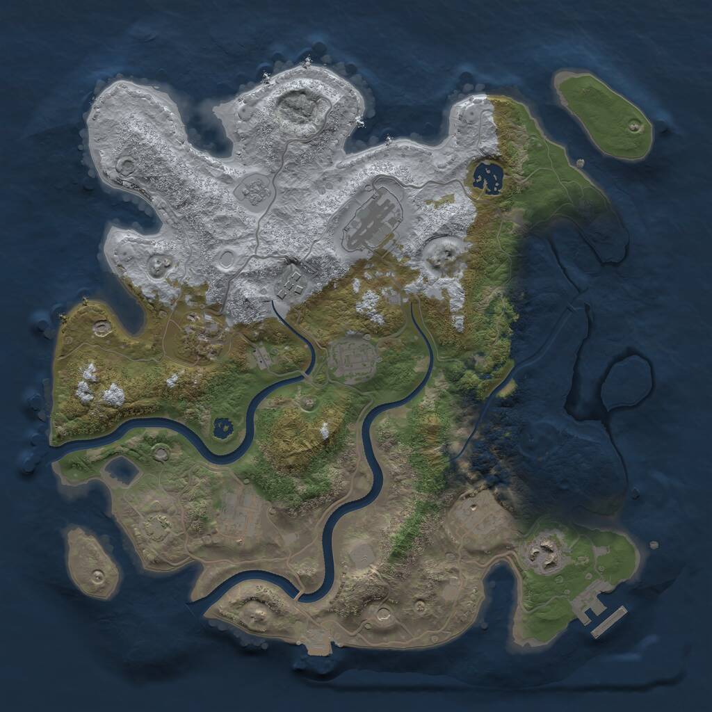 Rust Map: Procedural Map, Size: 3400, Seed: 57326816, 13 Monuments
