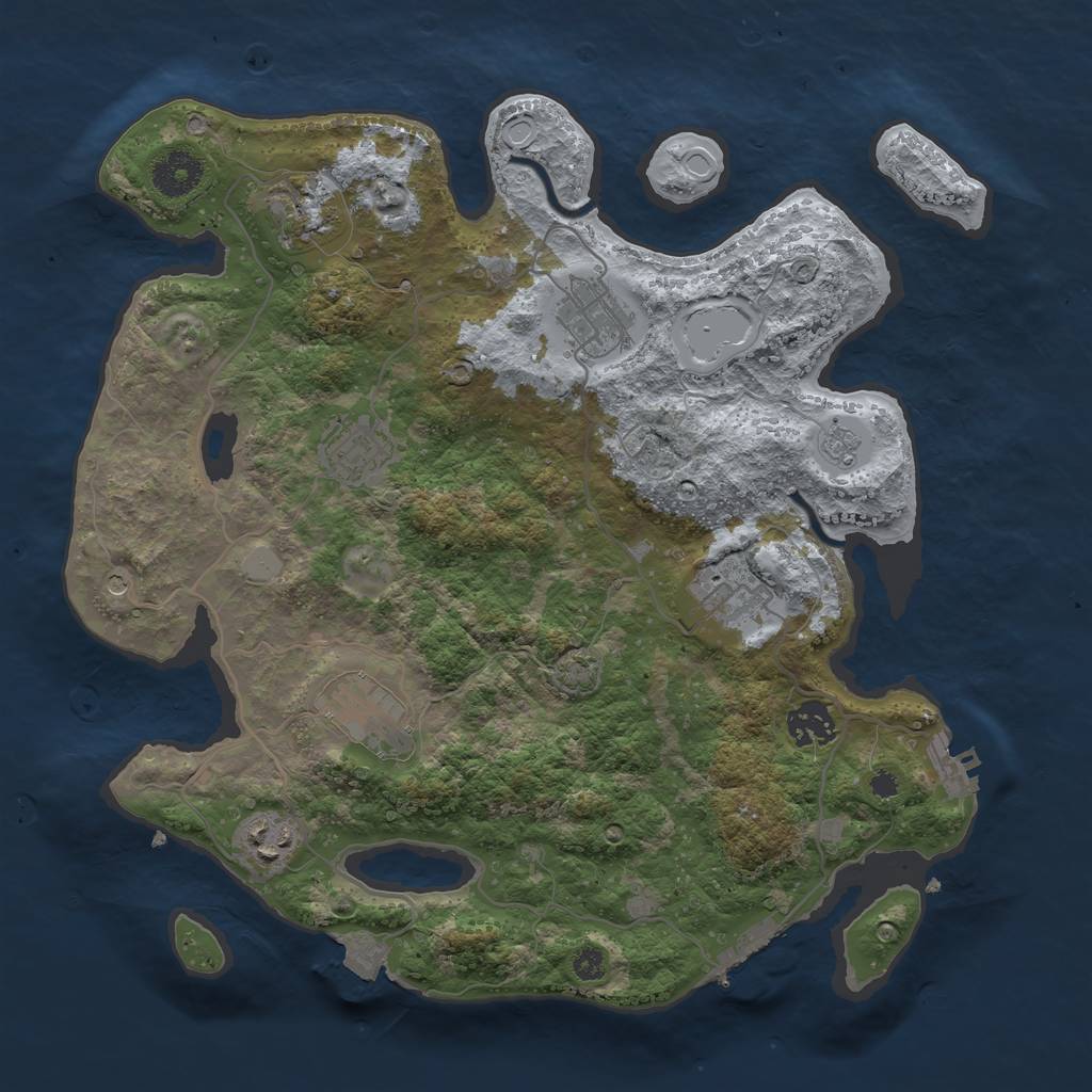 Rust Map: Procedural Map, Size: 3450, Seed: 96215575, 15 Monuments