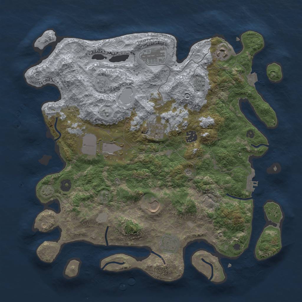 Rust Map: Procedural Map, Size: 3750, Seed: 65288242, 15 Monuments