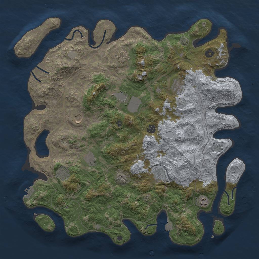 Rust Map: Procedural Map, Size: 4400, Seed: 34442169, 17 Monuments