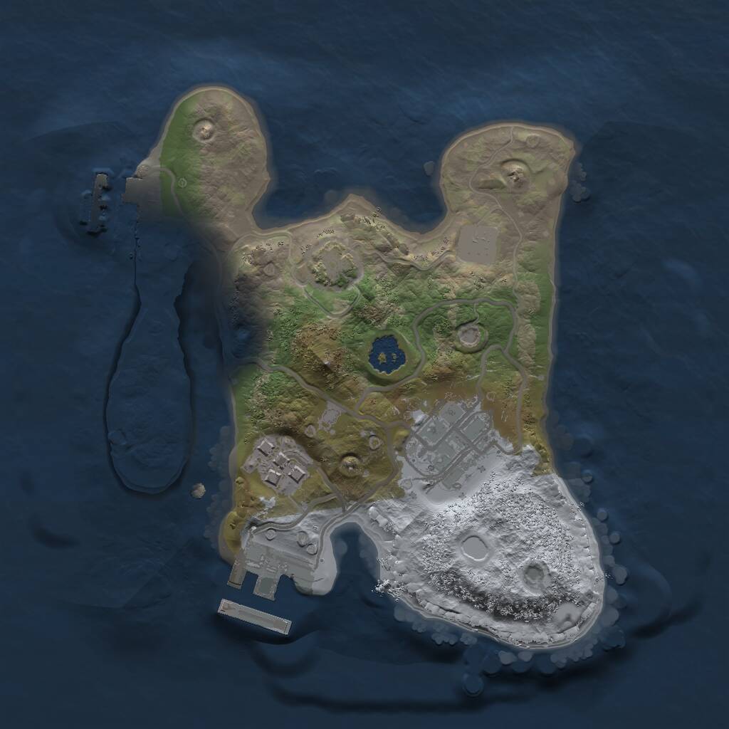 Rust Map: Procedural Map, Size: 2000, Seed: 348222119, 6 Monuments