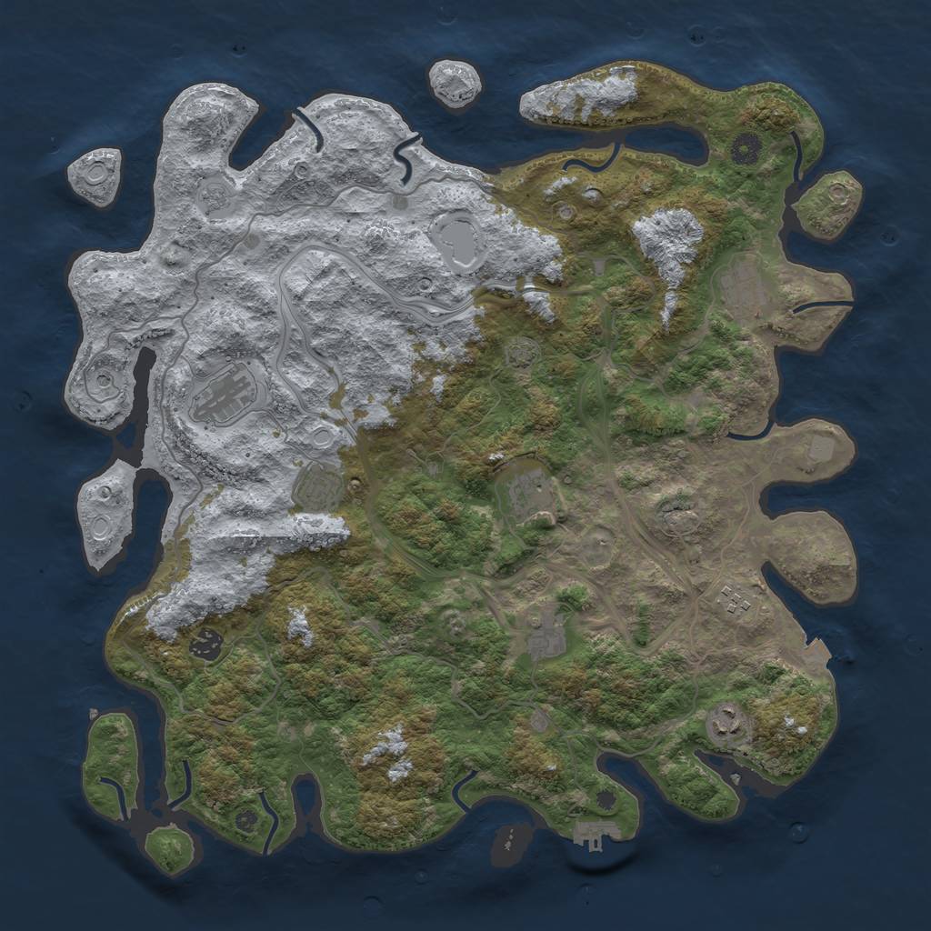 Rust Map: Procedural Map, Size: 4300, Seed: 28235983, 15 Monuments
