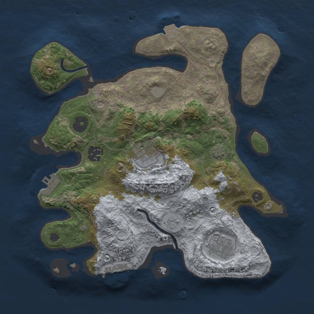 Rust Map: Procedural Map, Size: 3000, Seed: 16585, 11 Monuments