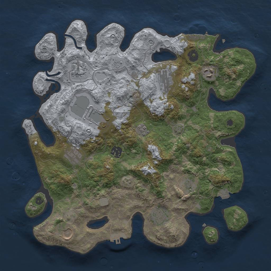 Rust Map: Procedural Map, Size: 3600, Seed: 19179800, 18 Monuments