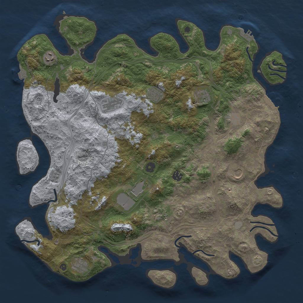 Rust Map: Procedural Map, Size: 4500, Seed: 548, 19 Monuments