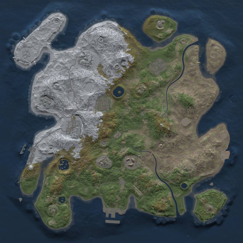 Rust Map: Procedural Map, Size: 3450, Seed: 71545436, 13 Monuments